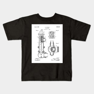 Fire Hydrant Patent - Fireman Fire House Art - White Kids T-Shirt